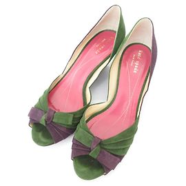 Escarpins compensés en daim Kate Spade Vert Violet