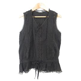 Autre Marque PINK HOUSE ruffle sleeveless blouse Black