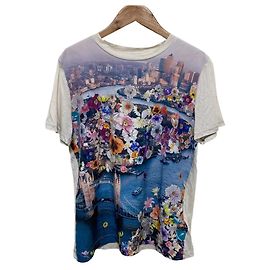 T-shirt a maniche corte floreale PS Paul Smith Marrone Grigio