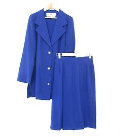 Set Givenchy Giacca Lunga Gonna Lunga fino al Ginocchio Blu