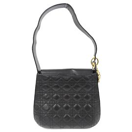 Borsa a Spalla in Agnello Christian Dior Nero