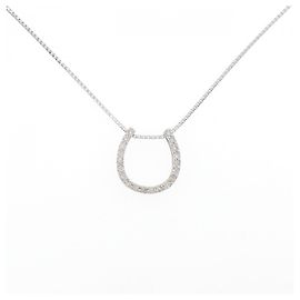 Autre Marque Hufeisen-Diamant-Halskette Au750 Silber