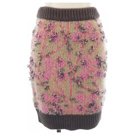 Chanel Lammwollrock Pink Beige