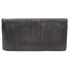 Berluti Santal Scritto Leather Long Wallet Brown Black