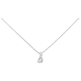 Autre Marque Platin-Diamant-Halskette Silber