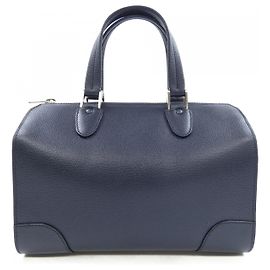 Valextra Soft Calfskin Shoulder Bag Blue Navy blue