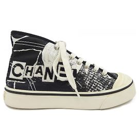 Tênis de tecido estampado Chanel G35960X51691 Preto Outro