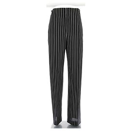 Haider Ackermann Black and White Striped Silk Pants Black
