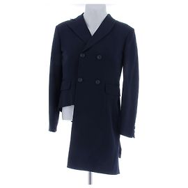 Yohji Yamamoto Terno marinho de lã Azul marinho