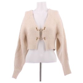 Cult Gaia Cremefarbener Cardigan mit goldenen Details Beige