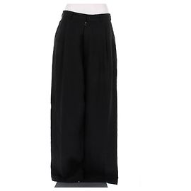 Maison Martin Margiela Calça larga preta de linho Preto