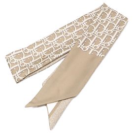 Bufanda de seda Dior Oblique Mitzah de Christian Dior Beige Mujer Beige