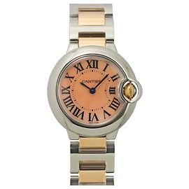 Relógio Feminino Cartier Ballon Bleu SM Tom Rosa Concha Ouro PG Quartzo Rosa