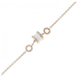 Bracciale B. Bulgari in oro rosa e ceramica Rosa