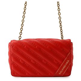 Kette Schultertasche aus Leder BALENCIAGA Handtasche Rot