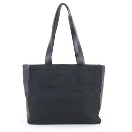 Borsa Tote Prada Tessuto in nylon e pelle, borsa a spalla nera, uomo Nero