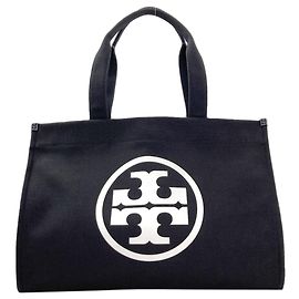 Tory Burch Ella Tote Canvas Bag for Women Black