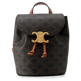 Céline Celine Triomphe Bonnie Leather Backpack, Handbag, Rucksack Brown