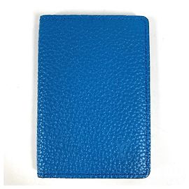 LOUIS VUITTON Organizer de Poche fold Pass Case/Business Card Holder/Card Case, Taurillon Leather, Men's/Women's, Blue Blue