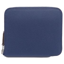 Hermès Hermes WILD Silk In Compact Wallet Blue