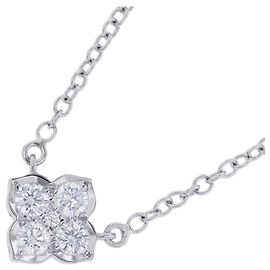 Collier Cartier, diamant hindou, or blanc, pendentif, diamant. Blanc