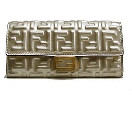 Fendi Baguette Continental Wallet, Champagne Gold Golden