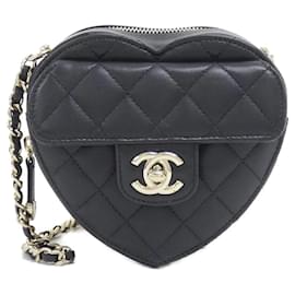 Chanel Black Leather Shoulder Bag Black