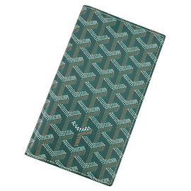 Goyard Long Wallet Sun Rock Leather GOYARD Herringbone WALLET Green