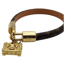 LOUIS VUITTON Bracciale Louis Vuitton Braslet Speedy Marrone Oro Monogram Empreinte Donna Marrone