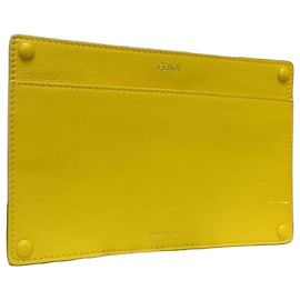 FENDI Peekaboo Bag with Pocket, Yellow Leather, Women's Yellow