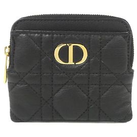 Christian Dior Caro Lavender Wallet Wallet/Coin Case Black