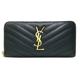 Cartera Larga Cassandra Saint Laurent, Cuero, Mujer SAINT LAURENT Verde