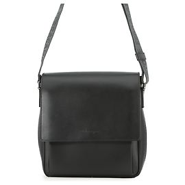 Borsa a spalla Salvatore Ferragamo in pelle nera da uomo Nero