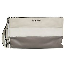 Damentasche aus Leder Miu Miu, Graue Clutch, hellbeige Braun