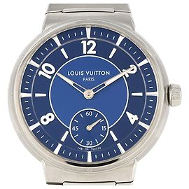 Relógio automático em aço azul Tambour Louis Vuitton Azul