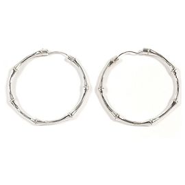 Orecchini a cerchio in bambù GUCCI, Argento sterling, Argento, Donna Argento