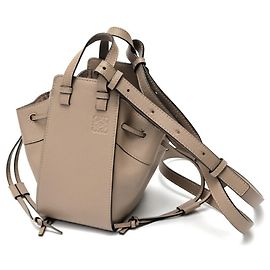 Loewe Hammock Drawstring Bag Mini Shoulder .. Leather Greige Brown