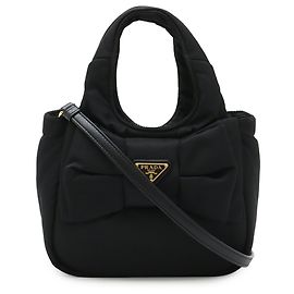 Bolsa de ombro em nylon acolchoado com fita PRADA, nylon NERO preto Preto