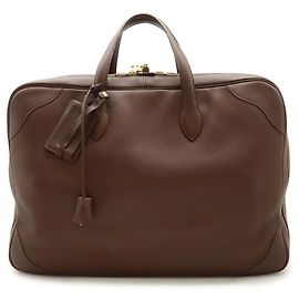 Hermès HERMES Victoria Boston Bag Handbag, Taurillon Clemence Leather, Brown, Reddish C Stamp Brown