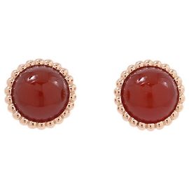 Pendientes Perlee Couleurs Cornalina en Oro Rosa de Van Cleef & Arpels Rosa