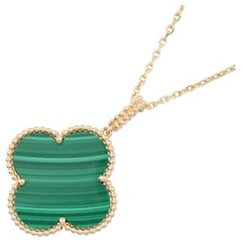 Colar Malachite Magic Alhambra da Van Cleef & Arpels, (Ouro Amarelo), Malachite, Feminino, Tom Dourado, Tom Verde Verde