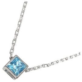 Collar Gucci G Cube de Topacio Azul WG Oro Blanco Azul