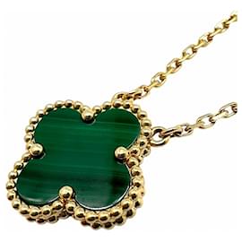 Collier Alhambra en or jaune et malachite verte de Van Cleef & Arpels (Femme/Homme) Jaune