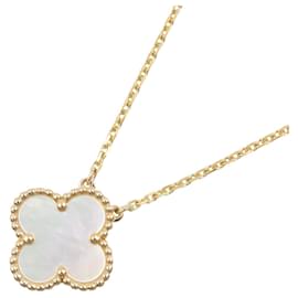 Van Cleef & Arpels Vintage Alhambra Mother-Pearl Necklace, (Yellow Gold), Mother-Pearl, Women's, Gold/White Tones, White