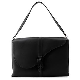Borsa a spalla Christian Dior, pelle da sella a forma di cuscino, borsa a mano, nera, uomo, Nero
