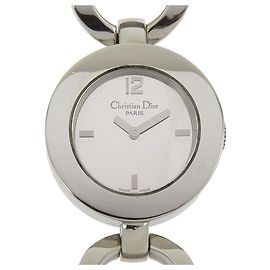 Dior Maris Watch , Stainless Steel Quartz Analog Display, Black Dial, Women's Black