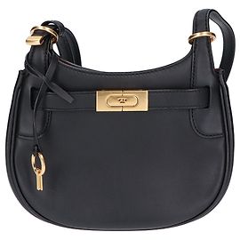 Borsa a Spalla Tory Burch Lee Radziwill Small Saddle Nera Donna Nero