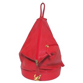 LOEWE Mochila de couro Anton vintage, vermelha com hardware dourado, feminina Vermelho