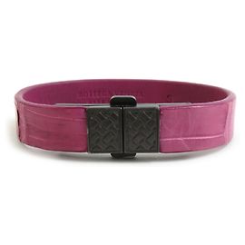 Bracciale Bottega Veneta in pelle rosa viola per donne, Rosa