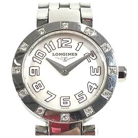 LONGINES DolceVita .. Reloj de Mujer, Caja de Acero Inoxidable, Plata, Bisel con Diamantes Plata